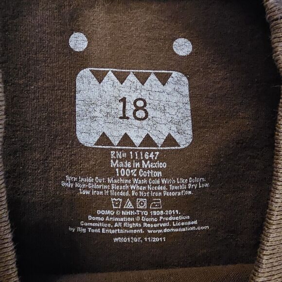 DOMO KUN Santa Hat Christmas Brown T-Shirt Medium Adult Rare Y2K Domonation.com - Picture 3 of 4